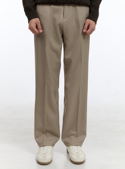 mens-solid-tailored-pants-ig428 / Beige