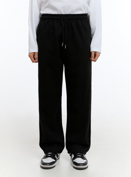 mens-relaxed-fit-cotton-sweatpants-black-is412 / Black