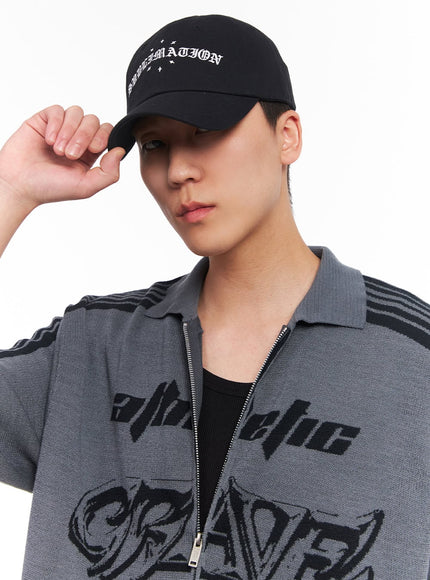 men-s-embroidered-baseball-cap-iu503 / Black