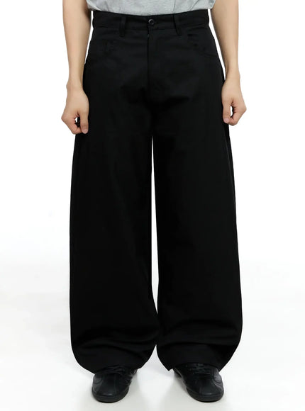 mens-basic-wide-leg-pants-ig520 / Black