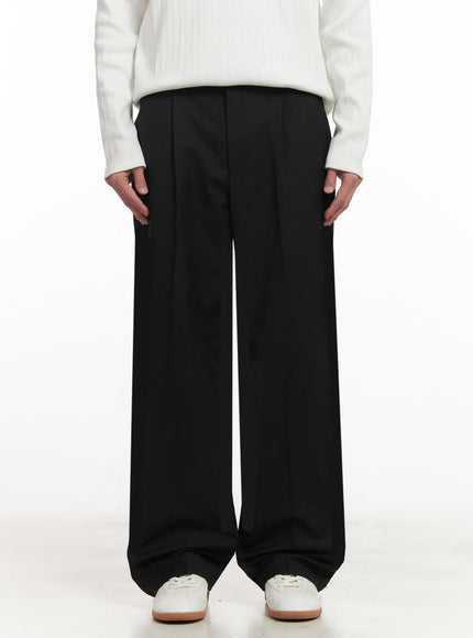 mens-classic-wide-leg-slacks-ia511 / Black