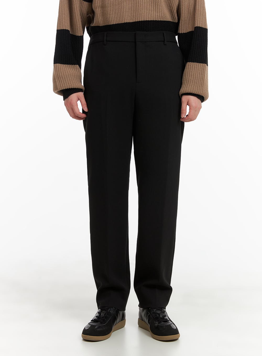 mens-classic-straight-suit-pants-ia402 / Black