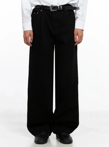 mens-classic-wide-pants-io517 / Black