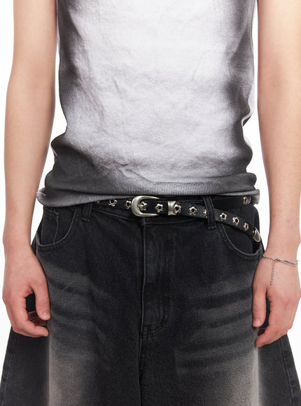 mens-eyelet-belt-iy505 / Black