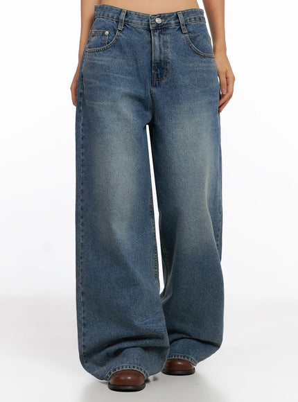 lilah-wide-leg-washed-jeans-ig527 / Blue