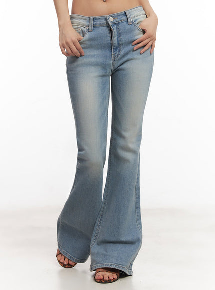 may-washed-flared-jeans-ia515 / Blue