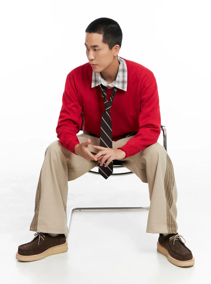 mens-classic-striped-tie-is502 / Brown