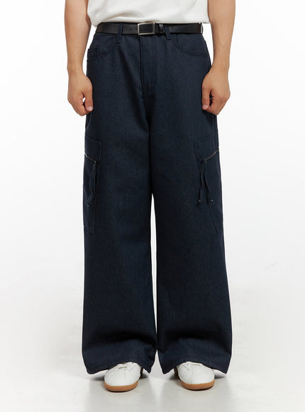 mens-cargo-denim-jeans-dark-blue-ig409 / Dark blue