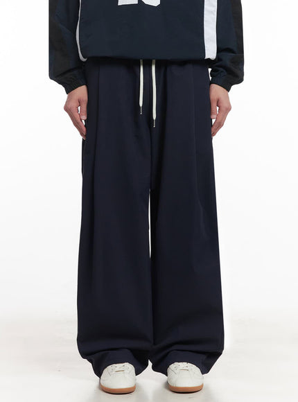 mens-pintuck-windbreaker-sweatpants-ia510 / Dark blue
