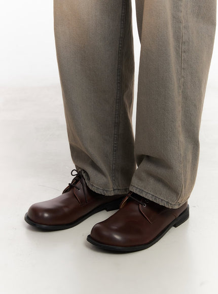 mens-classic-faux-leather-loafers-im514 / Dark brown