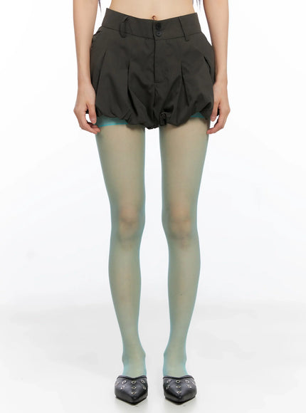 balloon-pleated-skirt-shorts-co516 / Dark gray