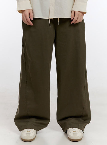 mens-classic-wide-fit-slacks-pants-if528 / Dark green