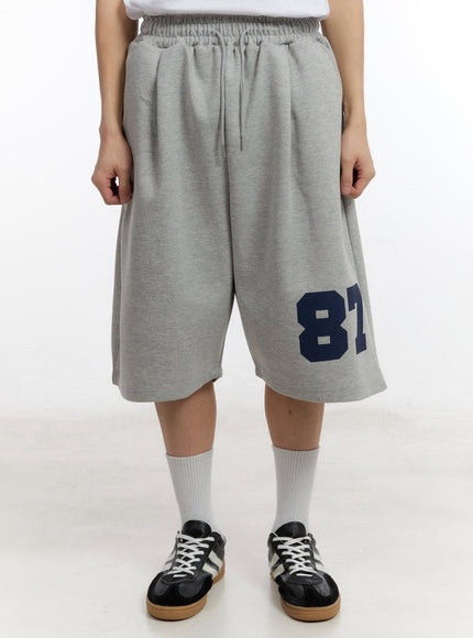 mens-graphic-wide-fit-sweat-shorts-ia504 / Gray
