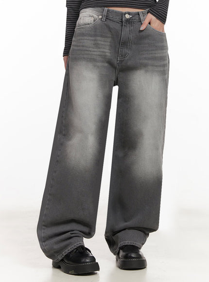 becca-washed-straight-leg-jeans-im524 / Gray