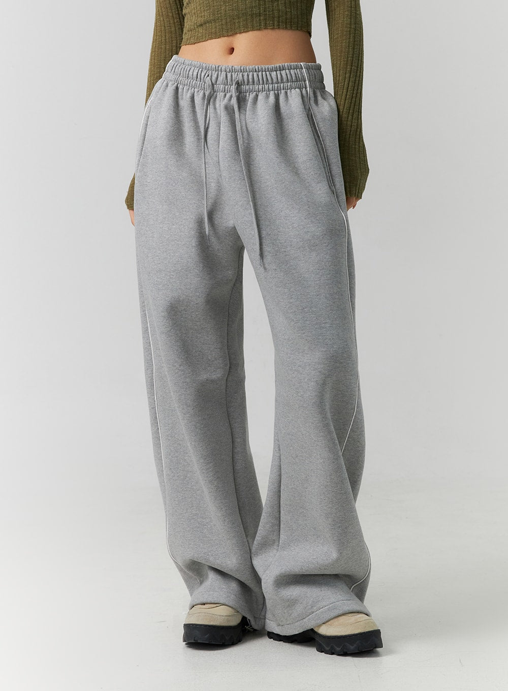 wide-leg-plush-pants-id305 / Gray