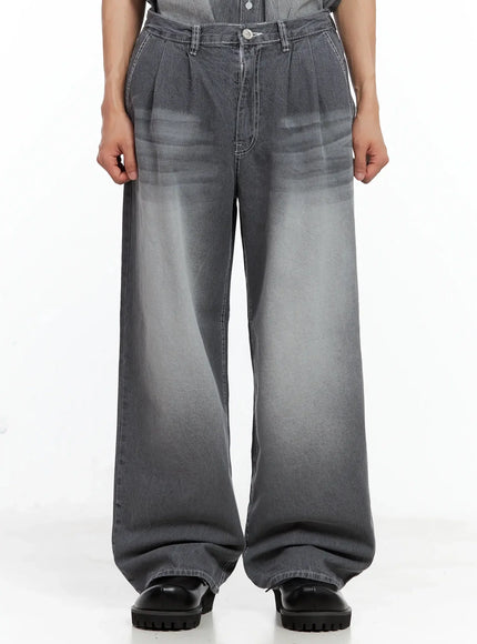 mens-relaxed-fit-vintage-denim-jeans-il516 / Gray