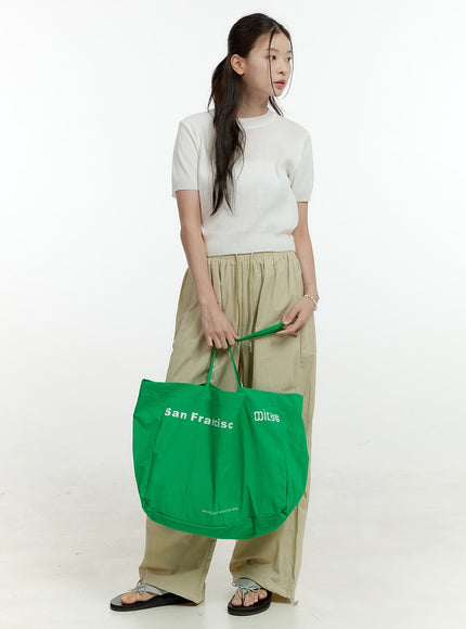 lettering-tote-bag-ol430 / Green