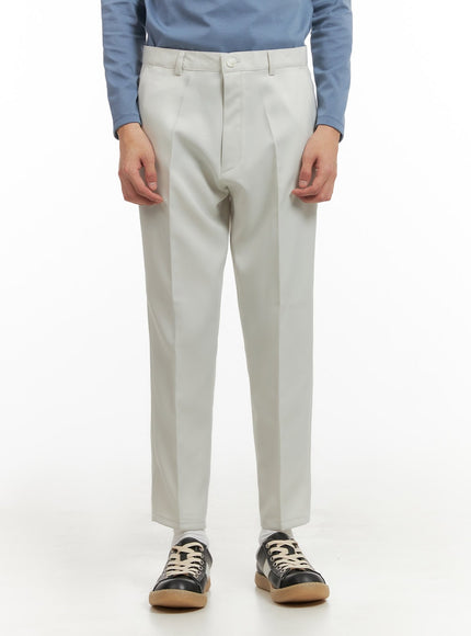 mens-cropped-slim-fit-tailored-pants-iy410 / Light beige