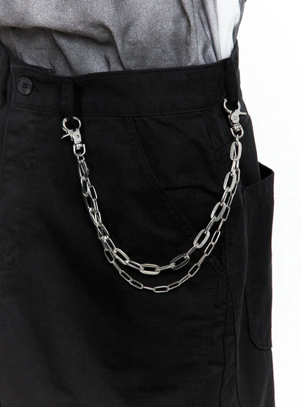 mens-double-layer-pants-chain / Silver