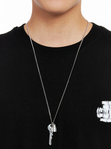 mens-key-pendant-necklace-ig508 / Silver