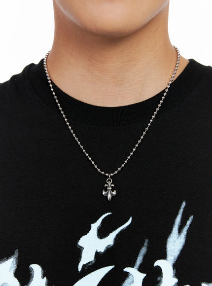 mens-pendant-chain-necklace-ig511 / Silver