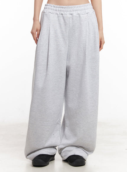 pintuck-oversized-sweatpants-iy516 / White