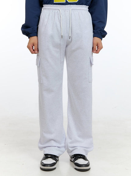 mens-cargo-sweatpants-white-ig421 / White