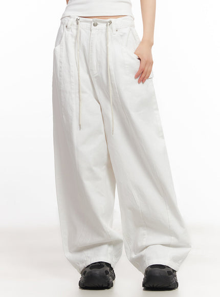 solid-cotton-wide-fit-pants-ia528 / White