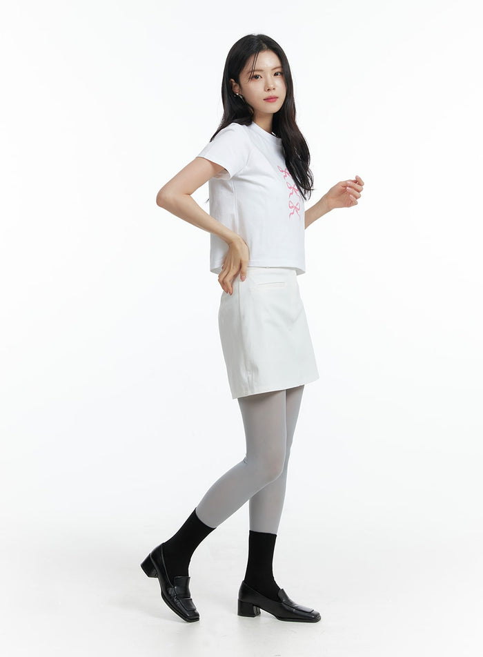 basic-a-line-mini-skirt-of408 / White