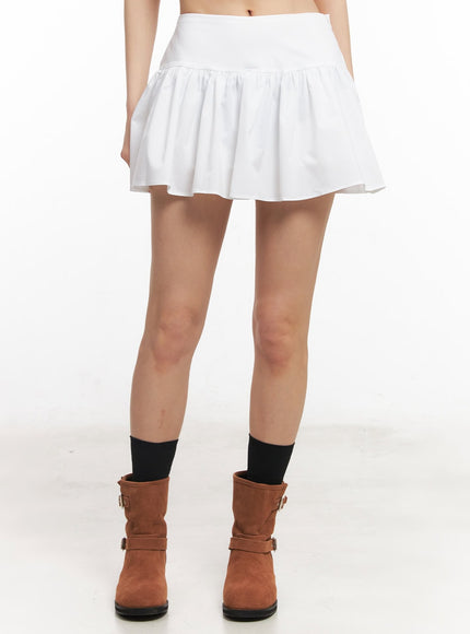 flared-mini-skirt-iu504 / White