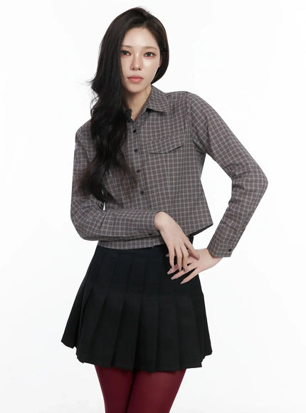 checkered-crop-shirt-ij528