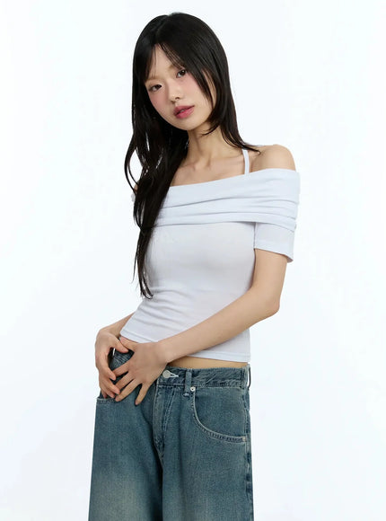 shirred-off-shoulder-short-sleeve-tee-iu525