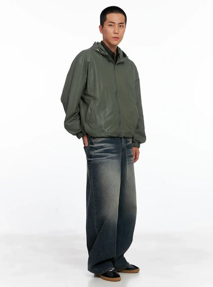 mens-glossy-windbreaker-is510