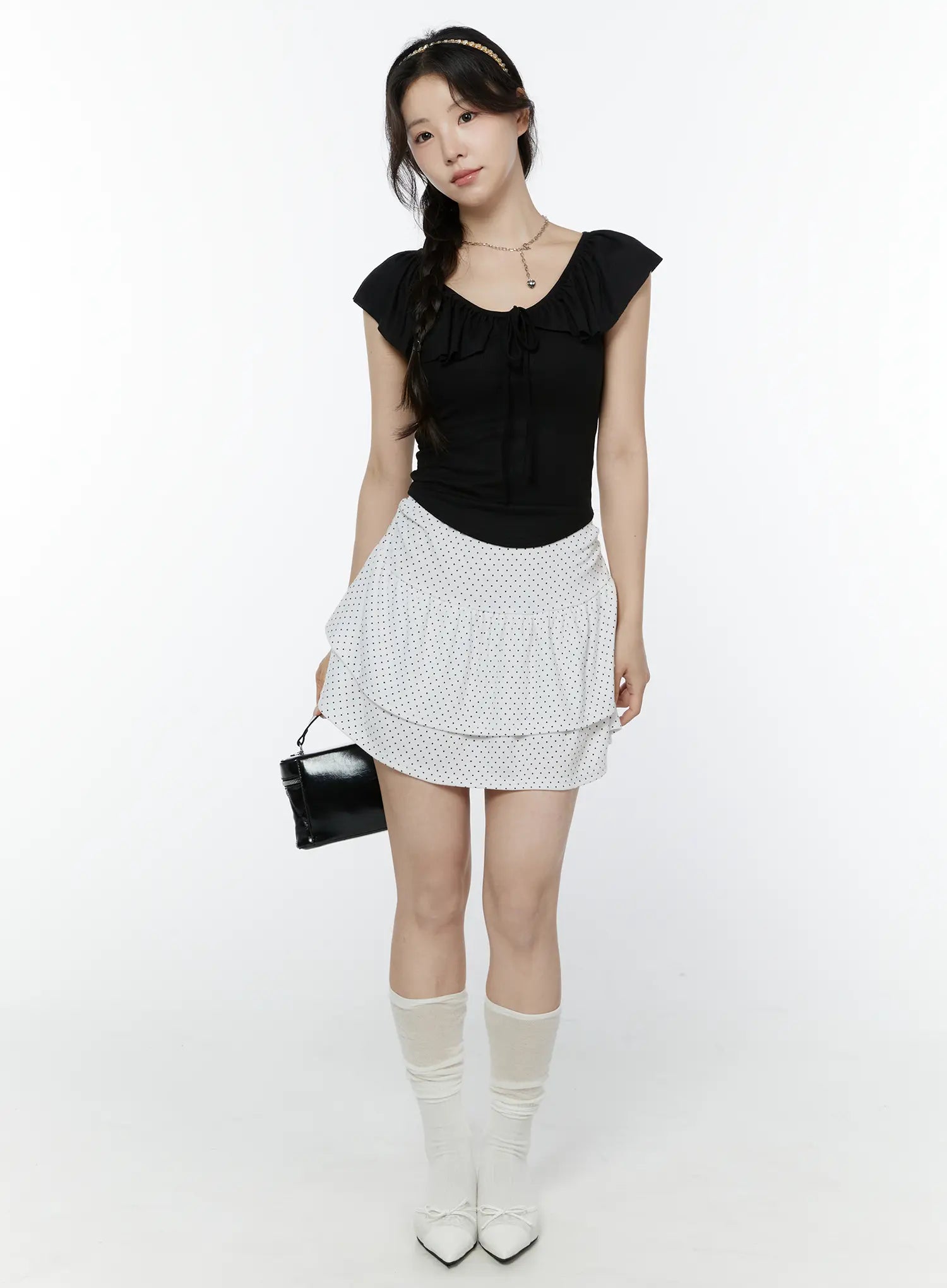 polka-dot-ruffle-mini-skirt-iy507