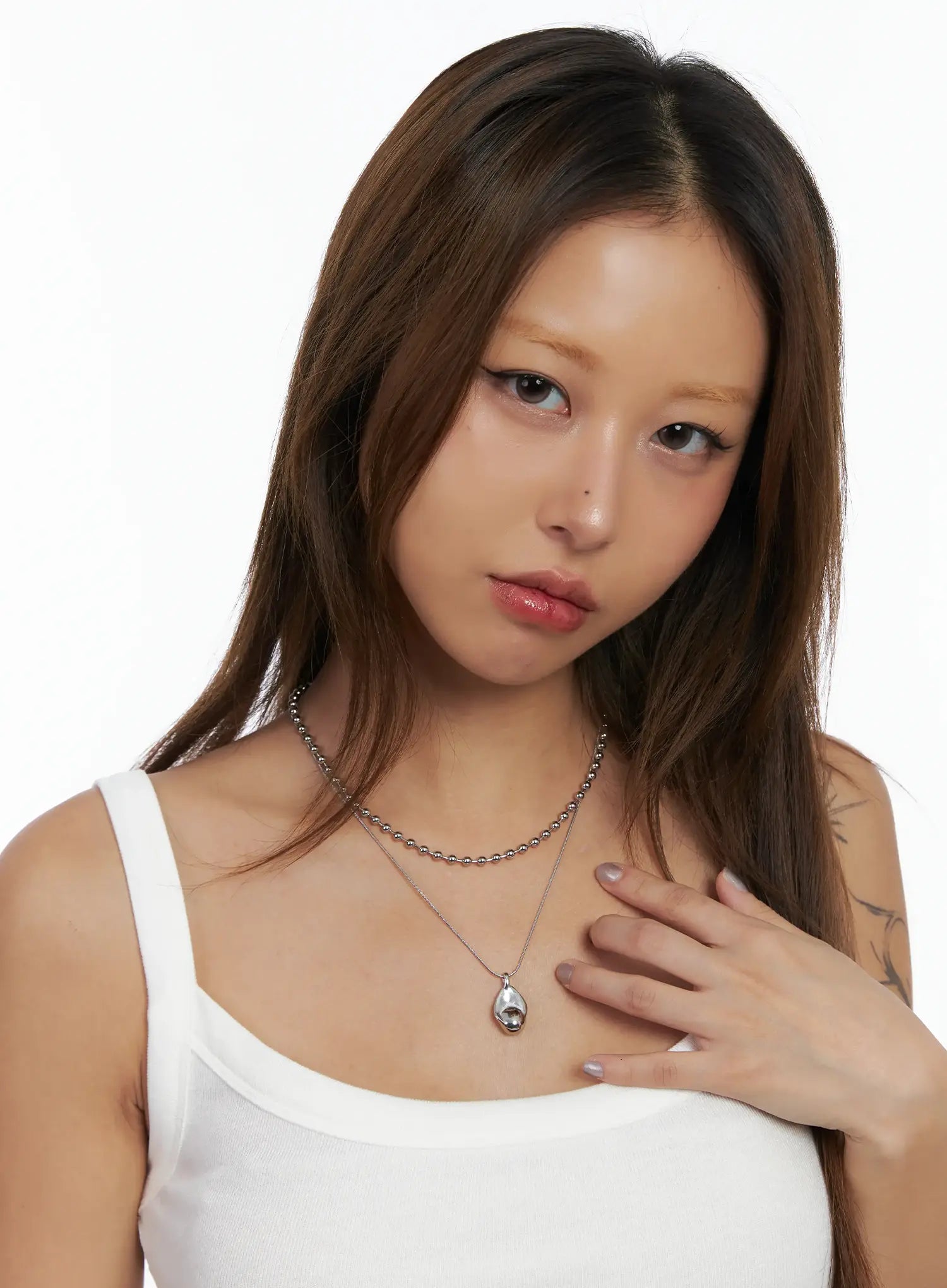 Layered Point Pendant Necklace IN510