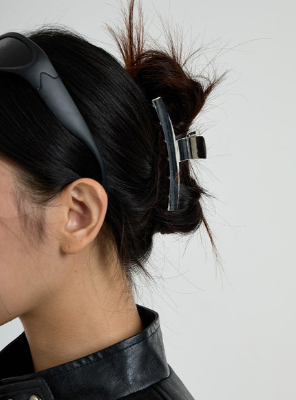 Silver Color Square Hair Claw CO26