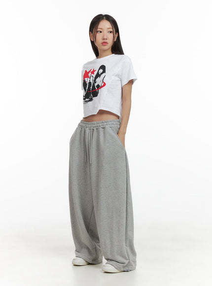 graphic-pocket-wide-sweatpants-cl417