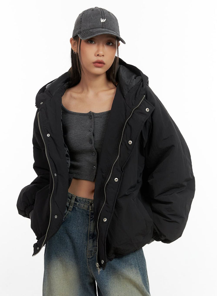 oversized-hooded-puffer-jacket-co424 / Black