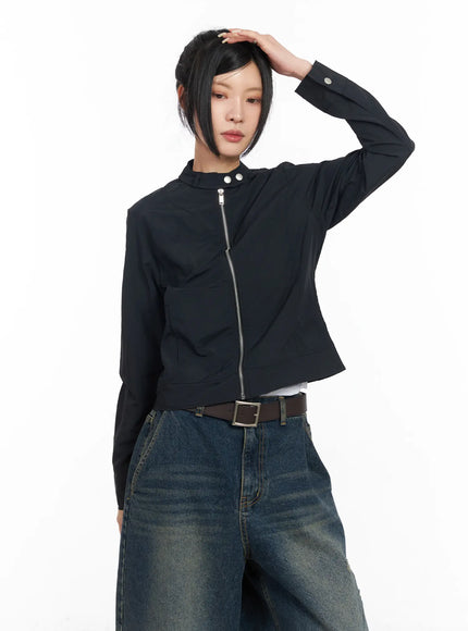 slim-biker-jacket-cm516 / Black
