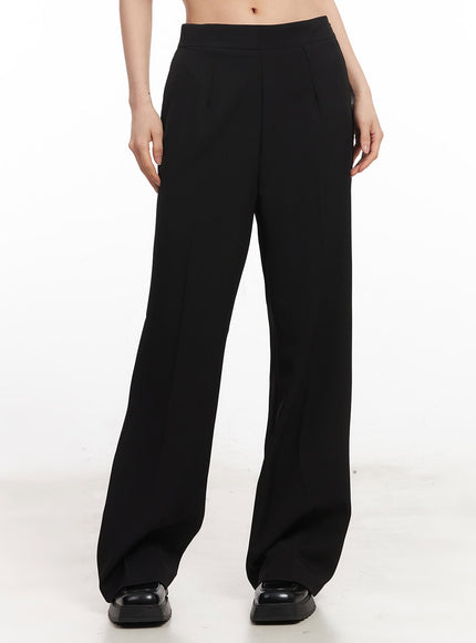 side-zip-loose-fit-slacks-ca516 / Black