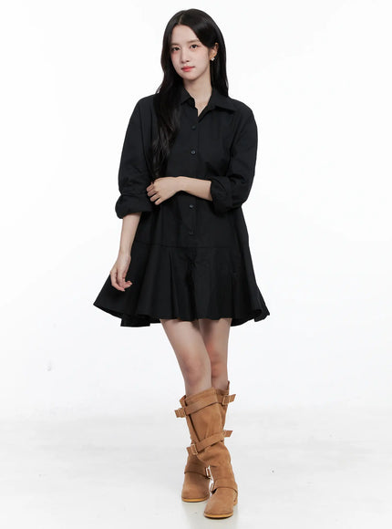 button-up-midi-dress-cs519 / Black