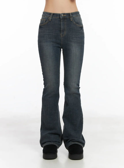 ailani-fleece-lined-bootcut-flared-jeans-cd509 / Blue