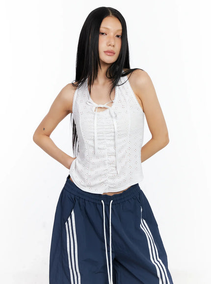 lace-ribbon-halter-top-cl529