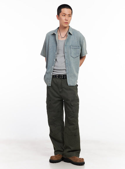 mens-short-sleeve-denim-collar-shirt-iu512