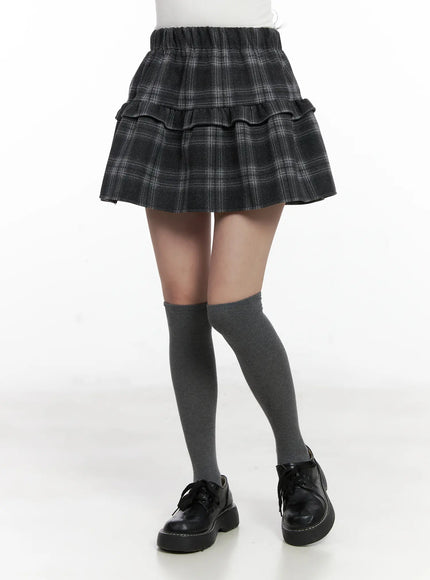 plaid-tiered-mini-skirt-cn527