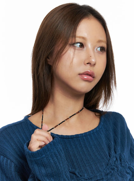 brown-beaded-choker-necklace-co513