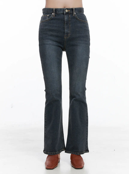 amaya-high-waist-bootcut-jeans-cs523 / Dark blue