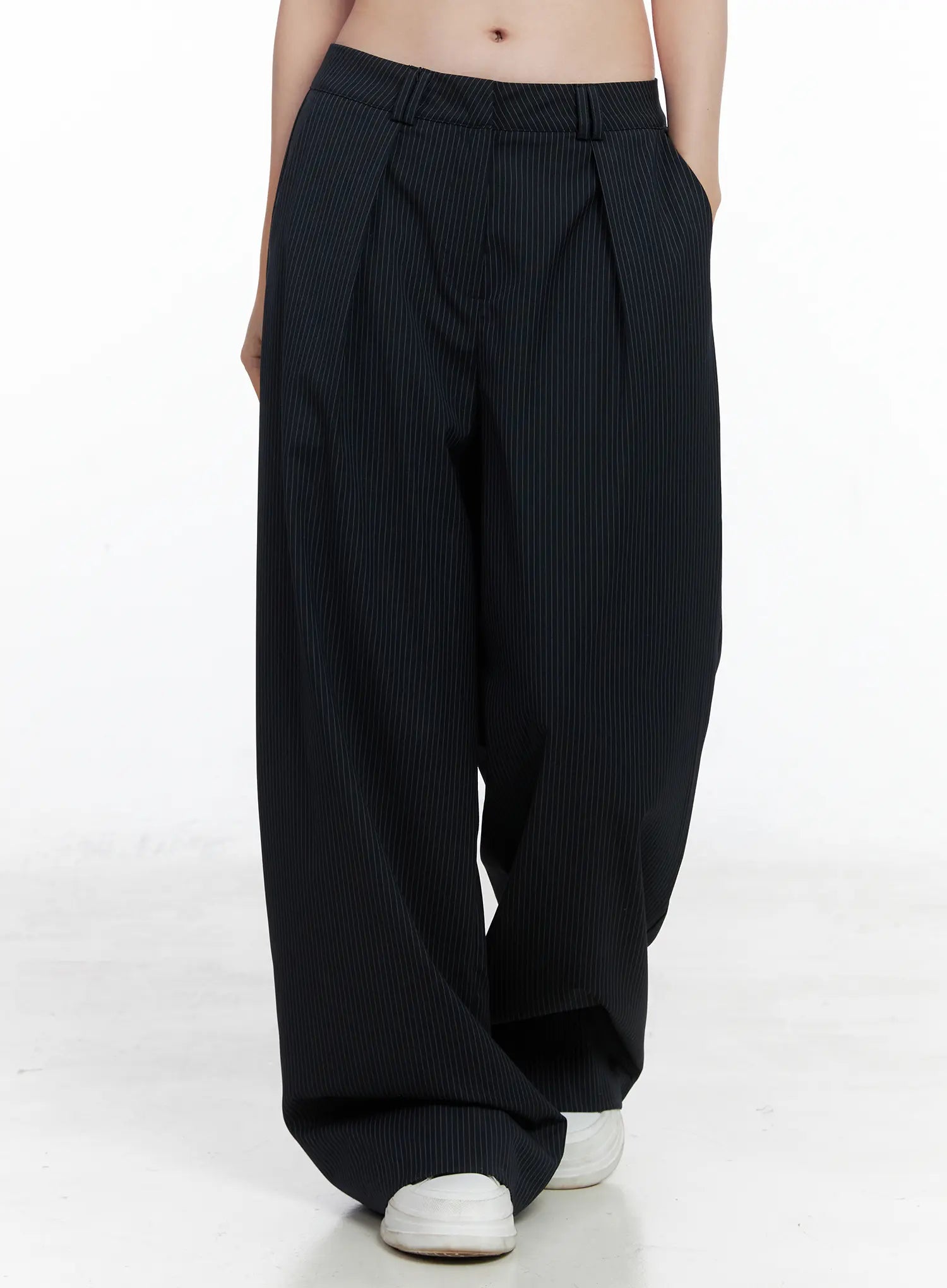 classic-striped-wide-trousers-cn518 / Dark blue