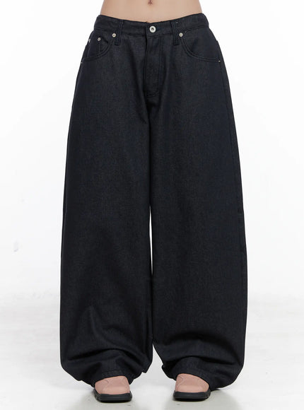 solana-unwashed-wide-leg-jeans-cn514 / Dark blue