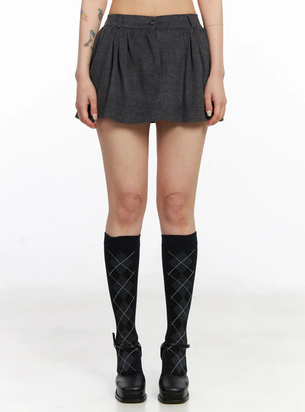 classic-pintuck-mini-skort-cj522 / Dark gray